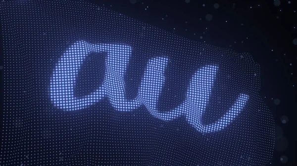 Waving digital flag with AU company logo, 3d rendering, editorial 3d rendering — Foto Stock