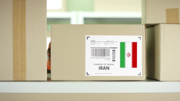 Pakket met producten uit Iran — Stockvideo