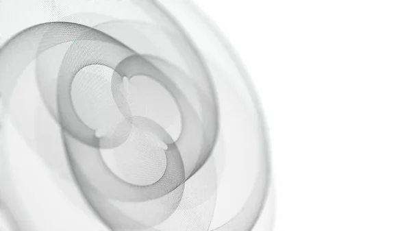 Schwarz-weiß symmetrische Spirographen-Zeichnung, 3D-Darstellung — Stockfoto