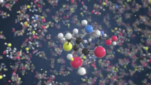 Molécula de homocisteína. Modelo molecular bola-e-vara. Cuidados de saúde relacionados looping 3d animação — Vídeo de Stock