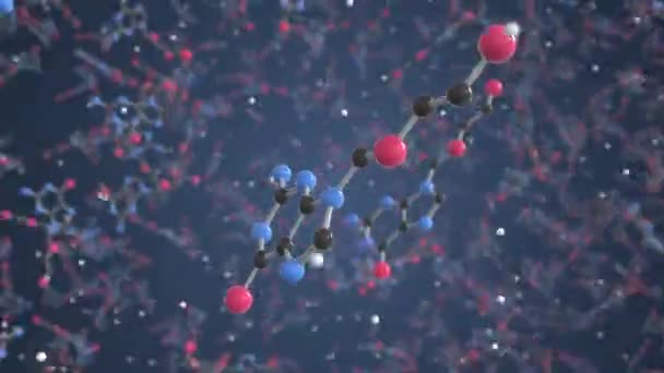 Molecola di aciclovir generico. Modello molecolare, animazione 3d loop correlati alla scienza — Video Stock