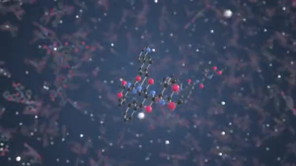 Molécula de atazanavir. Modelo molecular bola-e-vara. Química relacionados looping 3d animação — Vídeo de Stock