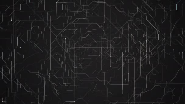 Electrical signals on a circuit board, looping abstract technology related animation — Stock Video
