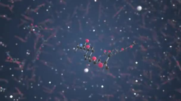 Молекула бисопролола. Молекулярная модель, связанная с наукой — стоковое видео