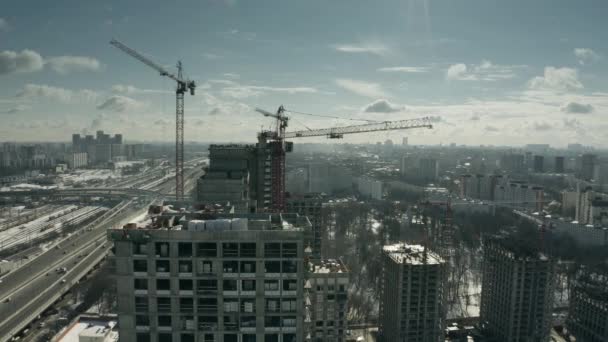 Veduta aerea di un cantiere residenziale moderno generico — Video Stock