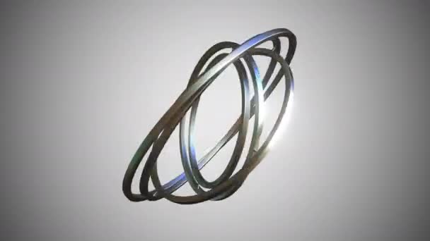 Spinning gimbal with metal rings. Looping 3d animation — Stock Video