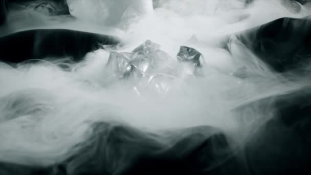Smoking dry ice or frozen carbon dioxide slow motion shot — Stock Video