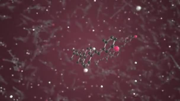 Молекула холекальциферолу. Молекулярна модель, пов'язана з наукою циклічна 3d анімація — стокове відео