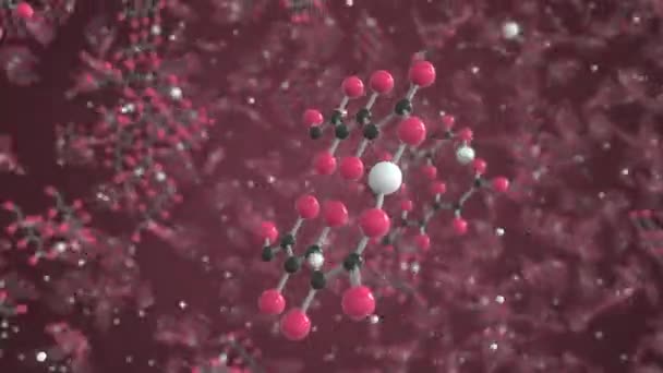 Molécula de gluconato de calcio. Modelo molecular de bola y palo. Química relacionada looping animación 3d — Vídeos de Stock