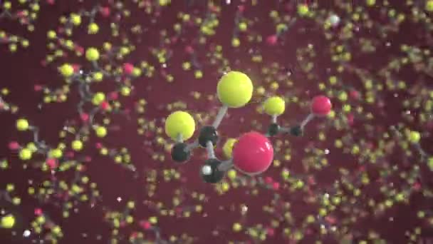 Molécula de diimercaprol. Modelo molecular de bola y palo. Química relacionada looping animación 3d — Vídeos de Stock