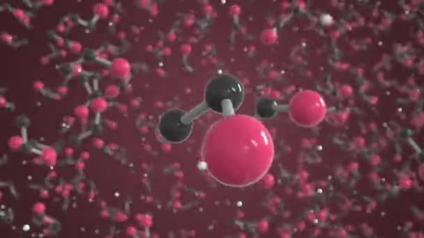 Molécule d'éthanol. Modèle moléculaire, animation 3D en boucle liée à la science — Video