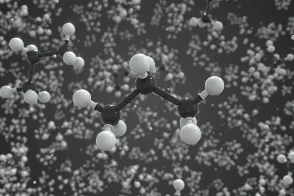 Molekula propanu vyrobená z kuliček, vědecký molekulární model. Chemické 3D vykreslování — Stock fotografie