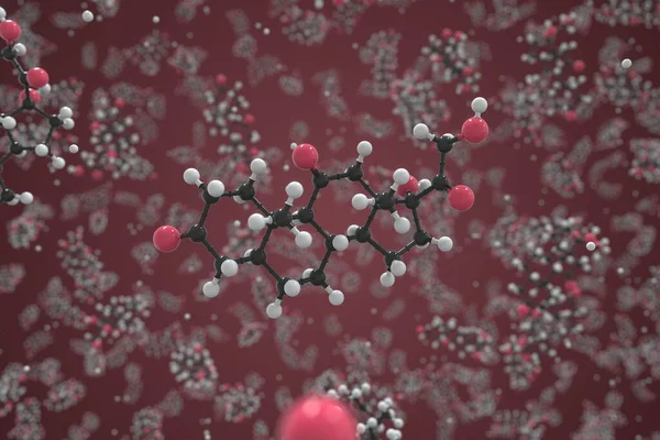 공으로 만들어 진 Dihydrocortisone 분자, 개념적 인 분자 모형. 화학 3d 렌더링 — 스톡 사진