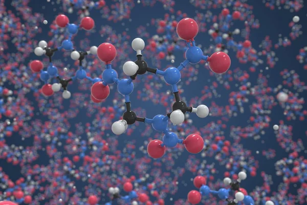 Μοριακό κύτταρο κυκλωνίτη, μοριακό μοντέλο σφαιρών και ραβδιών. Επιστημονική 3d απόδοση — Φωτογραφία Αρχείου