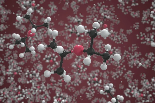 Molekül aus Diisopropylether, Ball-und-Stick-Molekülmodell. Wissenschaftliche 3D-Darstellung — Stockfoto