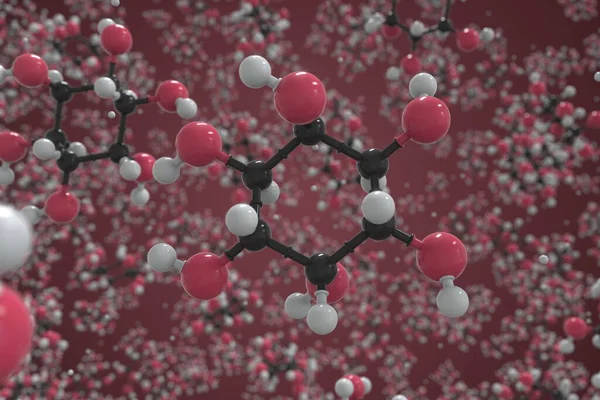 이노시톨 분자 모형, 공 과 막대기 분자 모형의 분자 모형. 과학적 인 번역 — 스톡 사진