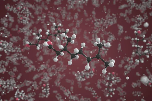 Molekül des Citronellal-, Ball-and-stick-Molekularmodells. Wissenschaftliche 3D-Darstellung — Stockfoto