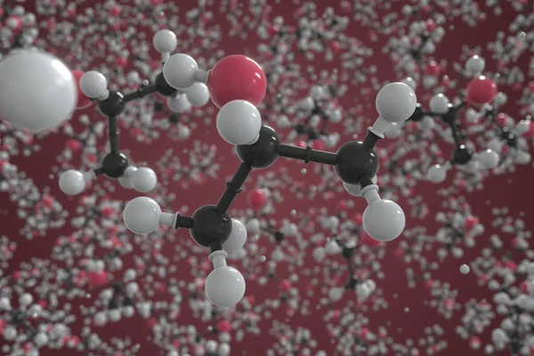 이소프로필 알콜 분자, 과학 분자 모델 , 3d 렌더링 — 스톡 사진