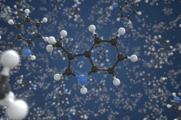 Molecola di skatole, modello molecolare scientifico, rendering 3d — Foto Stock