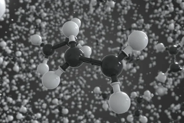 Eten molekyl, boll-och-stick molekylär modell. Kemisk 3d-konvertering — Stockfoto