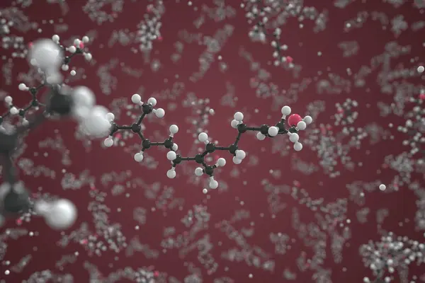 Molecola Farnesol, modello molecolare palla-e-bastone. Rendering chimico 3d — Foto Stock