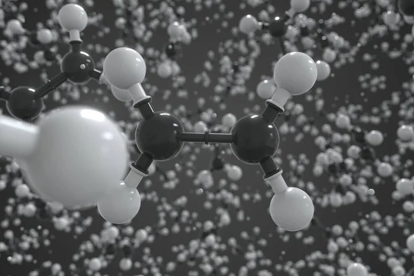 Молекула этилена, сделанная из шаров, научная молекулярная модель. Химический трехмерный рендеринг — стоковое фото