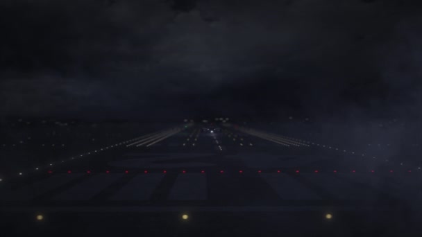 Літак вилітає з аеропорту з назвою міста DUSSELDORF, 3d animation — стокове відео