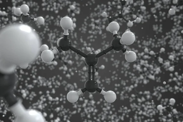 Μοριακό ισοβουτυλένιο, επιστημονικό μοριακό μοντέλο, 3d απόδοση — Φωτογραφία Αρχείου