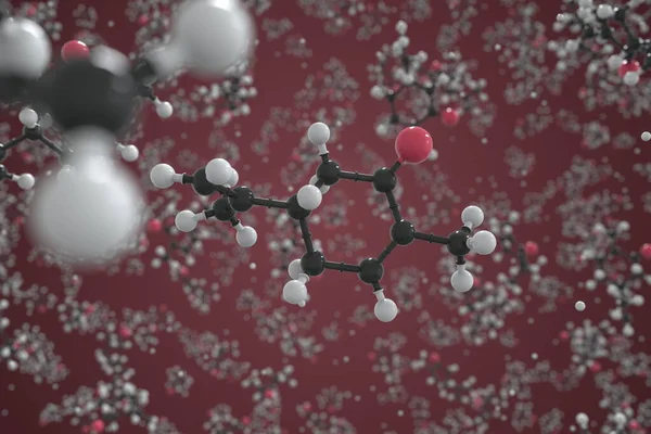 Carvone-Molekül, wissenschaftliches Molekularmodell, 3D-Rendering — Stockfoto