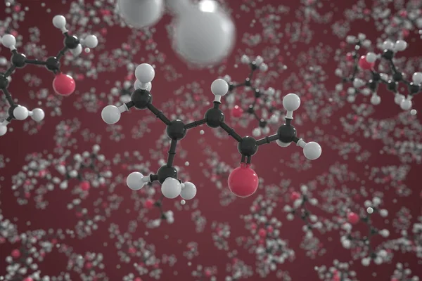 메틸 산화물 분자, 공 및 스틱 분자 모델. 화학 3d 렌더링 — 스톡 사진