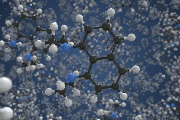 Proton-sünger molekülü, bilimsel moleküler model, 3D görüntüleme — Stok fotoğraf