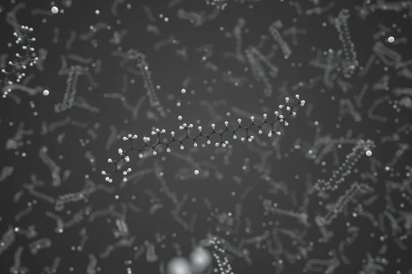 Молекула лікопена, наукова молекулярна модель, 3d рендеринг — стокове фото