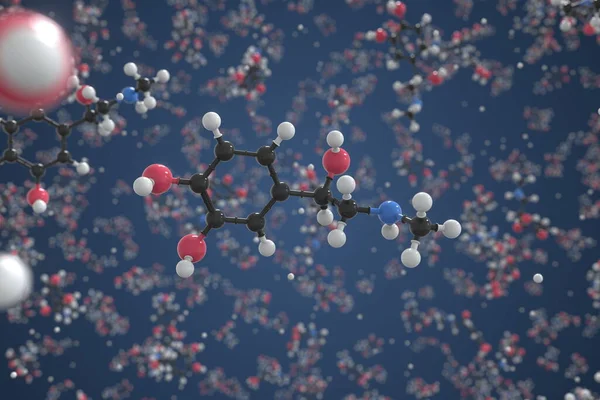 Epinefrin molekülü, bilimsel moleküler model, 3D görüntüleme — Stok fotoğraf
