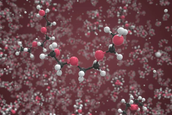 Молекула триэтиленгликоля, сделанная из шариков, концептуальная молекулярная модель. Химический трехмерный рендеринг — стоковое фото