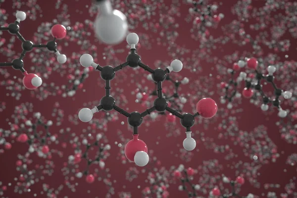 Salicylaldehydmolekyl gjord med bollar, konceptuell molekylär modell. Kemisk 3d-konvertering — Stockfoto