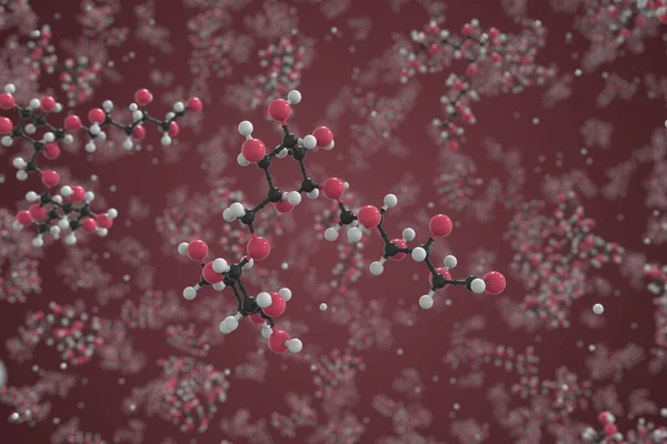 Dextran molecuul gemaakt met ballen, conceptueel moleculair model. Chemische 3d-destructie — Stockfoto