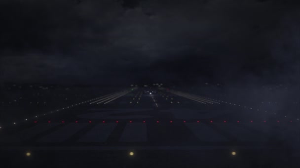 Самолет взлетает из аэропорта и название города Янгон. 3d анимация — стоковое видео