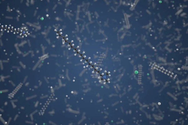 Molekuła cetriamidu, model molekularny kularno-kulowy. Naukowe utylizacje 3d — Zdjęcie stockowe