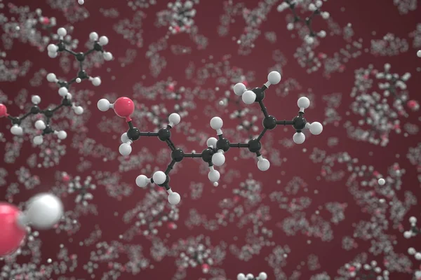 Geraniol molekyl gjord med bollar, konceptuell molekylär modell. Kemisk 3d-konvertering — Stockfoto