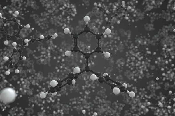 Trifenylmethaanmolecuul, wetenschappelijk moleculair model, 3d rendering — Stockfoto