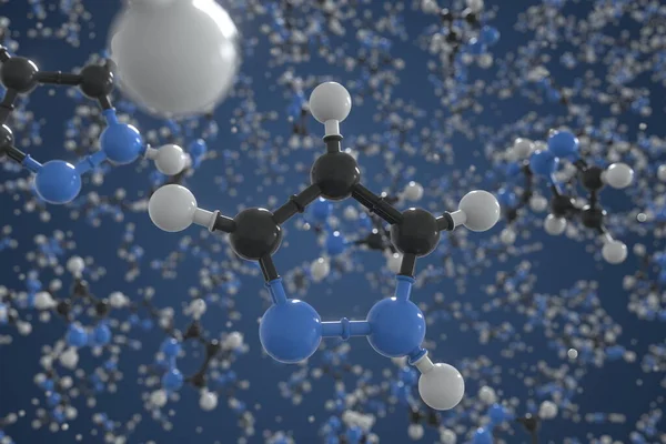 Pyrazol molecuul gemaakt met ballen, conceptueel moleculair model. Chemische 3d-destructie — Stockfoto