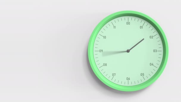 Grüne Uhr im Büro, 3D-Looping-Animation — Stockvideo