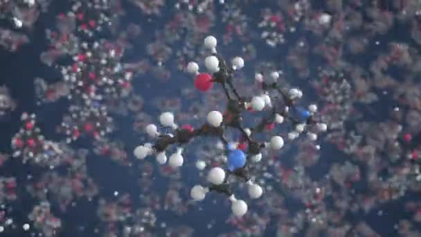 Codeïne molecuul. Moleculair model. Looping naadloze 3D-animatie — Stockvideo