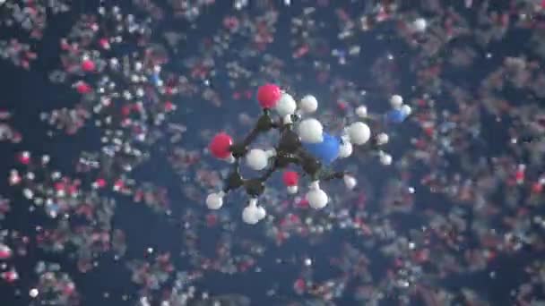 Molecuul van Dopamine. Moleculair model, lussen naadloze 3d animatie — Stockvideo
