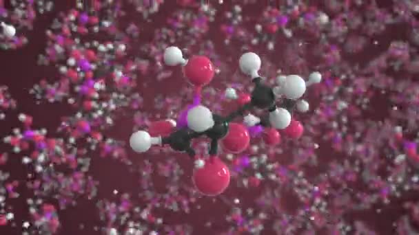 Molécule de fosfomycine. Modèle moléculaire. Boucle sans couture animation 3d — Video