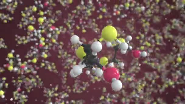 Dimercaprol molecuul. Moleculair model. Looping naadloze 3D-animatie — Stockvideo