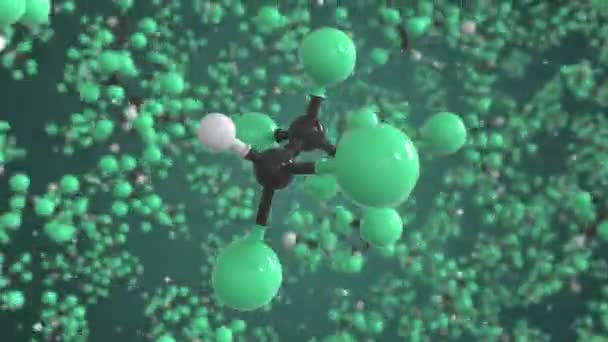 ハロタン分子だ。分子モデル。シームレス3Dアニメーションのループ — ストック動画