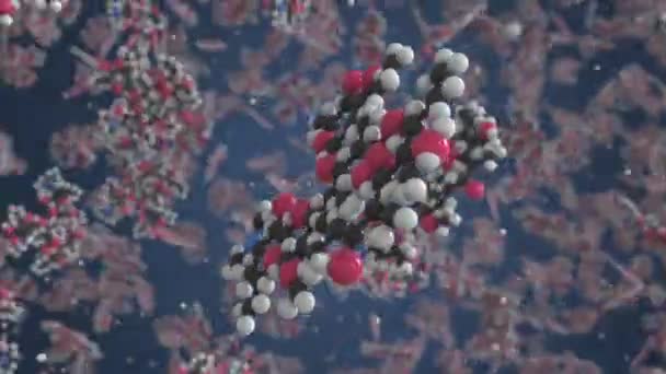 クラリスロマイシンの分子.分子モデル,シームレスな3Dアニメーションをループ — ストック動画