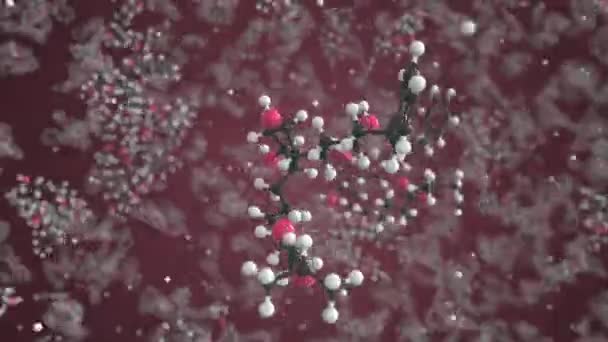 Molécule de Latanoprost. Modèle moléculaire, animation 3D sans couture en boucle — Video