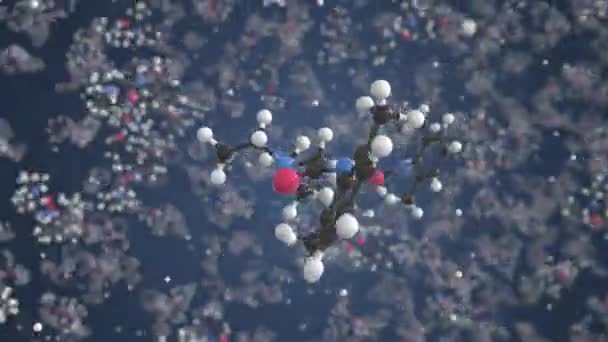 Lidocain-Molekül. Molekulares Modell. Nahtlose 3D-Animation — Stockvideo